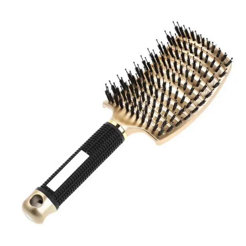 Hair Brush Exfoliating Hair Brush Bristle Women's Wet Curly Hair Comb Salon Hair Styling Tool，Special for Real Hair Wigs